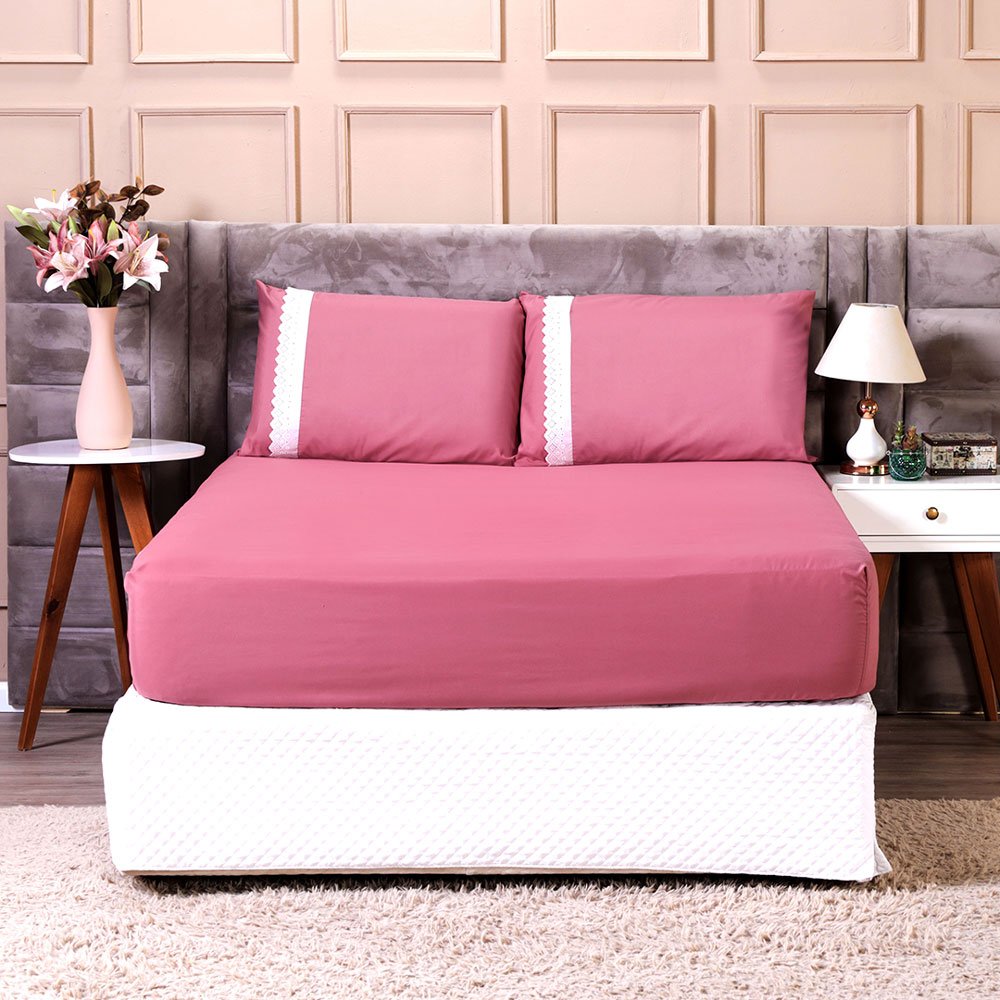 Jogo de Lençol Casal 3 Peças 200 Fios - Light - 140cm x 190cm x 30