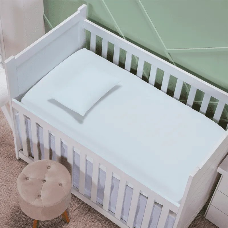 Jogo de Lençol de Berço 100% Algodão 180 Fios Rosa Cotton