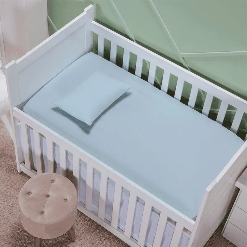 Jogo de Lençol de Berço 100% Algodão 180 Fios Rosa Cotton