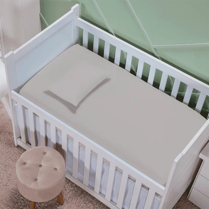 Jogo de Lençol de Berço 100% Algodão 180 Fios Rosa Cotton