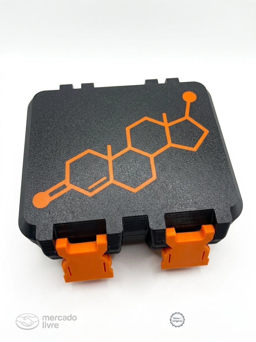 V3 com espaço para 3 bujões 10ml - Detalhes LARANJA