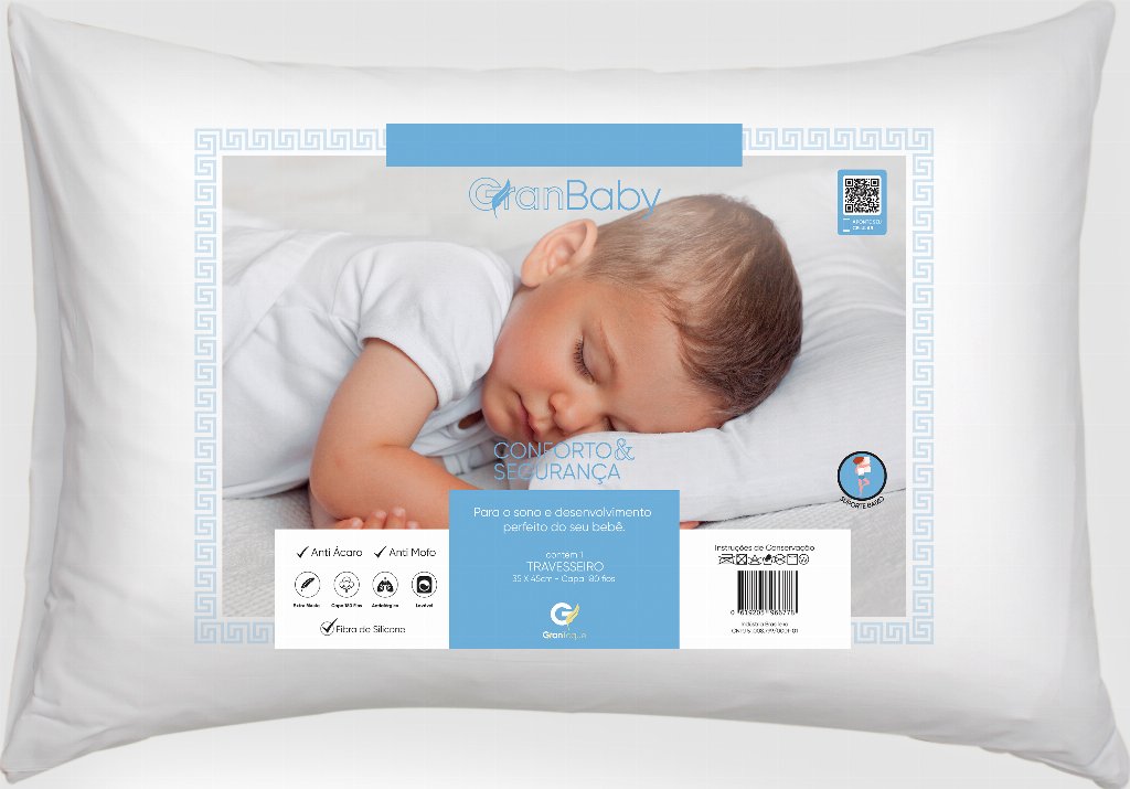 Travesseiro Infantil AntialÃ©rgico 30 x 45 cm LavÃ¡vel Baby