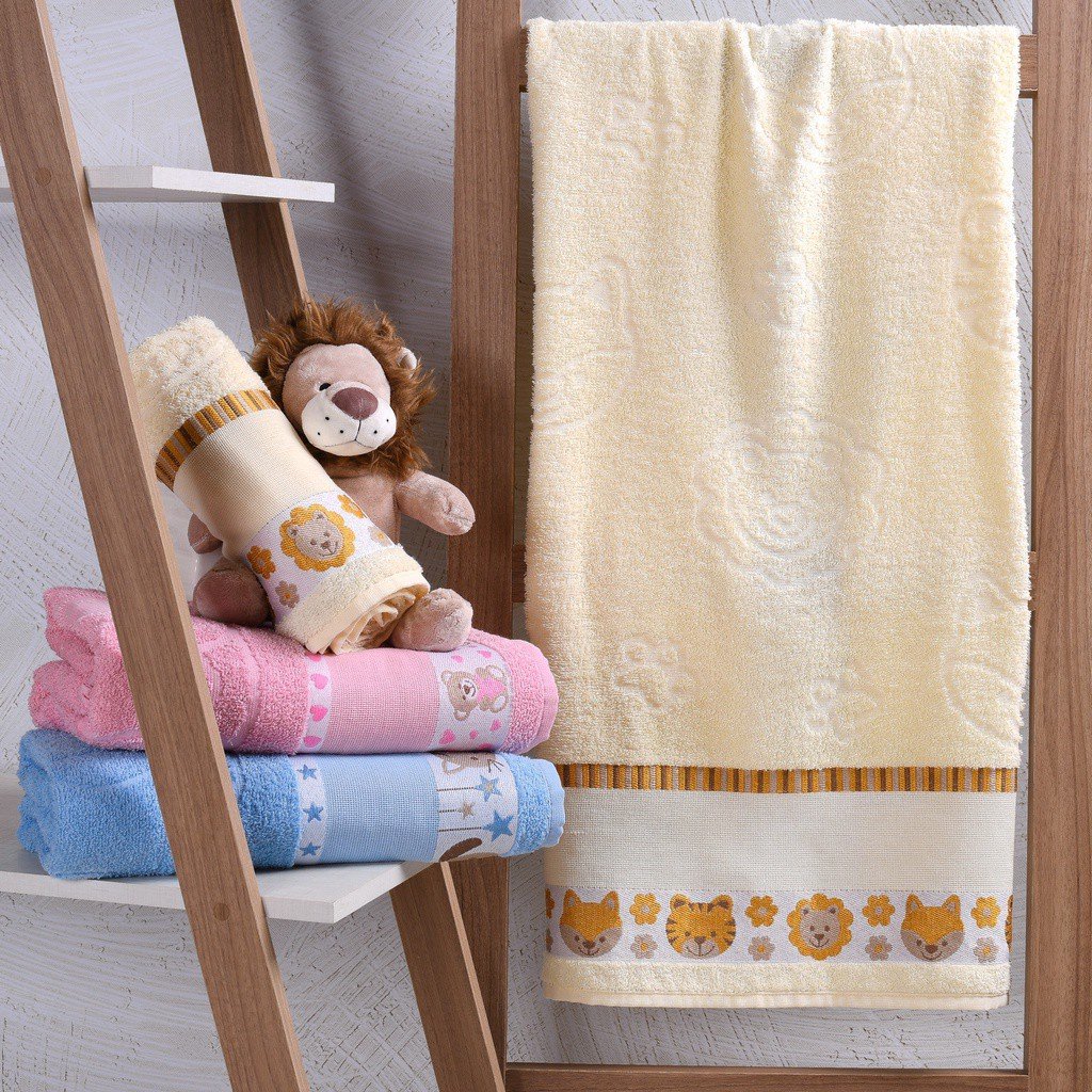 Kit 2 Toalhas de Banho Kids Infantil Para Bordar Ponto Cruz 100% Algodão