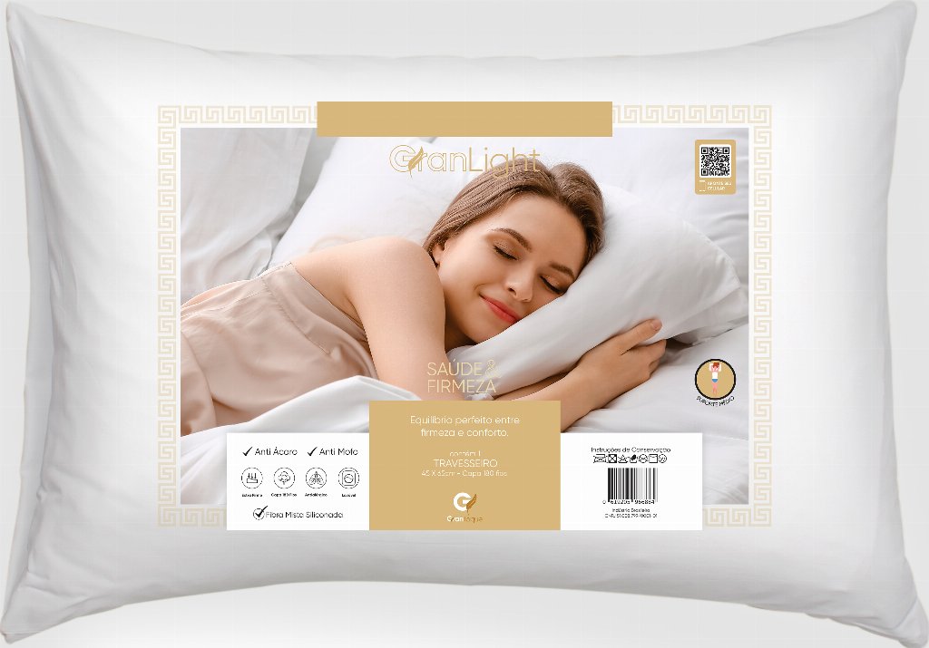 Travesseiro Antialérgico 45 x 65 cm Suporte Médio - Light