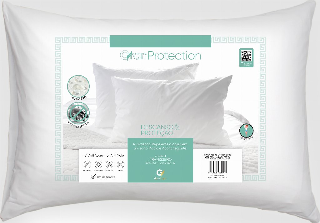Travesseiro Impermeável Antialérgico 50 x 70 cm Suporte Médio - Protection