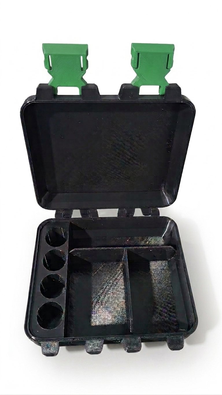 V4 com espaço para 4 bujões 10ml - Detalhes VERDE