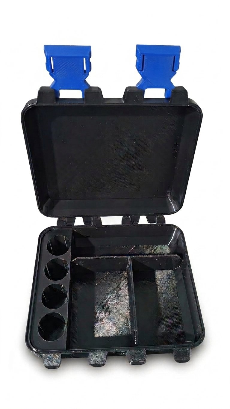 V4 com espaço para 4 bujões 10ml - Detalhes AZUL