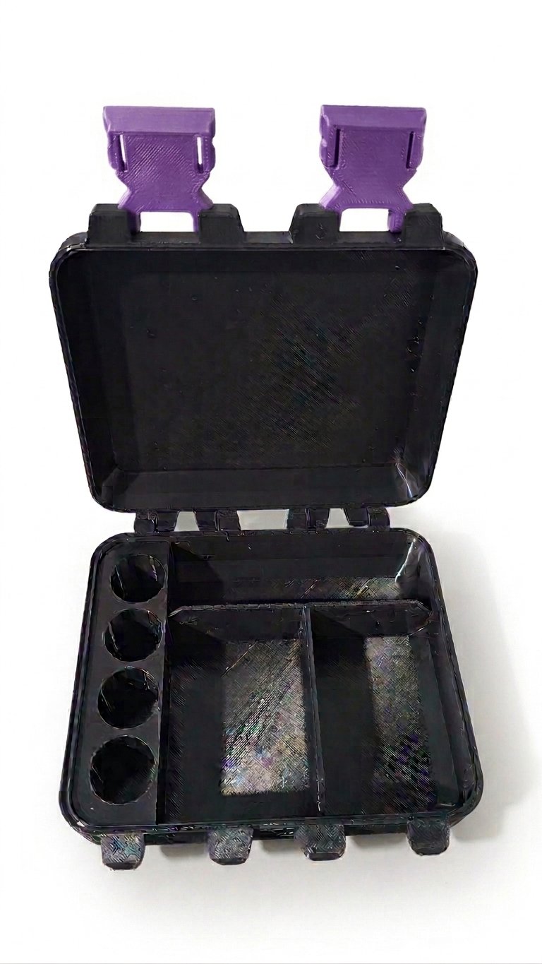 V4 com espaço para 4 bujões 10ml - Detalhes ROXO